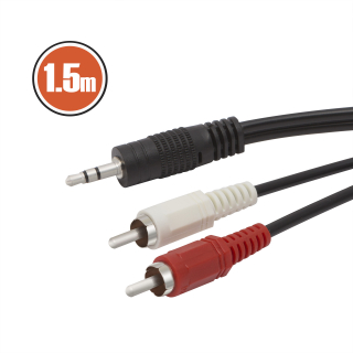 XMAX RCA / JACK audio kábel (2 x RCA dugó - 3,5 JACK dugó), 1.5m