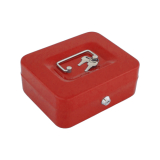 XMAX Cashbox pénzkazetta kulcsos zárral, belső tálcával, piros, 15cm
