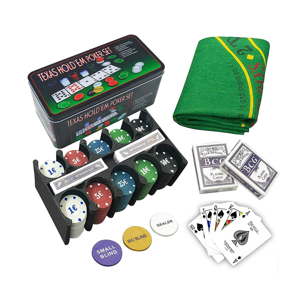 BigGame Standard póker szett zsetonokkal, fém dobozban, 200db
