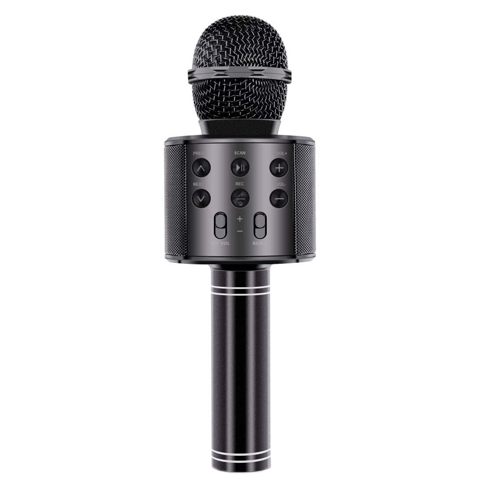 SuperStar Bluetooth karaoke mikrofon beépített hangszóróval, fekete