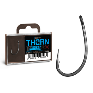Delphin THORN Shanker szakállas - bojlis horog, titán, matt fekete, #6, 11db