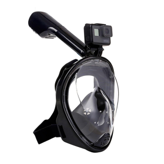 Trizand Snorkel 180 búvármaszk sportkamera rögzítési lehetőséggel, fekete, S-M