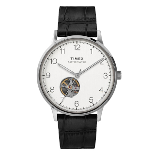 TIMEX Waterbury Automatic férfi karóra, bőr szíj, automata, fekete