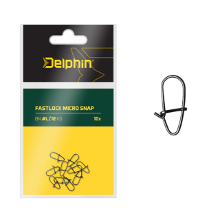 Delphin Fastlock micro snap "Ultralight" pergető gyorskapocs, L/12kg, 10db