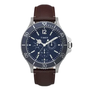 TIMEX Harborside Chronograph férfi karóra, bőr szíj, quartz, barna