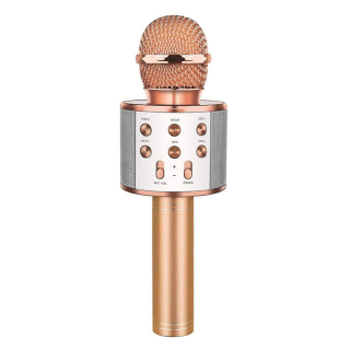 SuperStar Bluetooth karaoke mikrofon beépített hangszóróval, rose gold